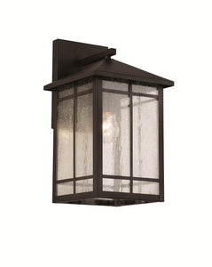TGL - 60 Watt LED - Atrium Window - 13" Wall Lantern - Rubbed Oil Bronze - Clear Seeded Glass -  Medium Base
