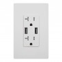 Enerlites - 4.0Amp High Speed - Dual USB Charger with 20A Duplex - Tamper Resistant Receptacle