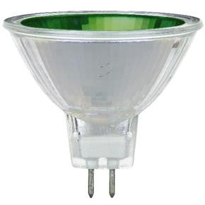 Sunlite - 50 Watt - Halogen - MR16 - Colored Mini Reflector - GU5.3 - Green Color - Bi-Pin Base (12Pack)